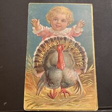 VTG Thanksgiving Greeting Postcard 1903 Turkey Thanksgiving Series N01 picture
