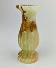 Vintage Vase Carved Marbled Onyx Stone 4” Bud Vase Marble Mystic Witchy Minerals picture