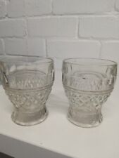 Victorian moulded Pair whisky glass tumblers,gothic Pattern Bowls,c1900-1920 picture