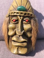 Vintage Peruvian Ugly Pirate Face Smoking Water Pipe Aruba Tribal Voodoo New picture