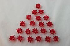 21 Red Starburst Atomic Star Mini String Christmas Light bulb Covers Reflectors picture