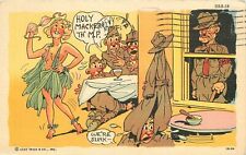 Postcard 1940s Ray Walters sexy woman hula dancer military comic humor 23-11073 picture