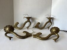 4 Vintage Brass Chandelier Arms picture