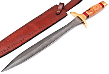 Macedonian Army Damascus Sword Custom Made - Hand Forged Damascus Steel 1668 picture
