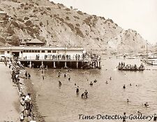 Beach & Pier, Avalon, Catalina Is., California - 1903 - Historic Photo Print picture