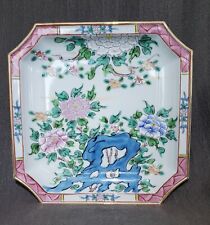 Atq Chinese square Octagonal Pink Famille Rose Plate Bowl 8