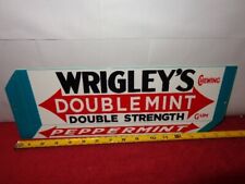 15 x 5 in WRIGLEY`S DOUBLEMINT CHEWING GUM ADV. SIGN HEAVY DIE CUT METAL # S 145 picture