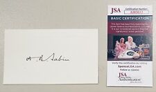 Albert Sabin Signed Autographed Vintage 3.5 x 5.75 Card JSA Cert Polio Vaccine picture