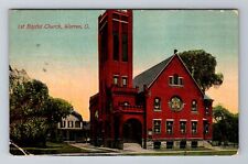 Warren OH-Ohio, First Baptist Church, Religion, Vintage Souvenir Postcard picture