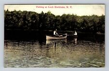 Loch Sheldrake NY-New York, Fishing at Loch Sheldrake Vintage Souvenir Postcard picture