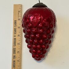 Vintage Kugel Style Red Glass Grape Cluster Christmas Ornament 7” D picture