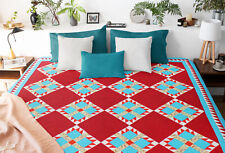 Patchwork Multi Color Bear Paw FINISHED QUILT - Very Nice Traditional look picture