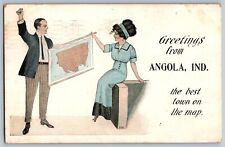 Angola, IN - Greetings from Angola - Best Town on the Map - Vintage Postcard picture