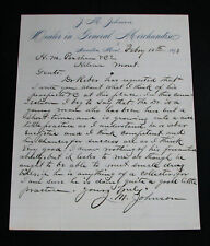 #45 - rare 1893 HAMILTON, MONTANA / JOHNSON GEN. MERCHANDISE letterhead RAVALLI picture