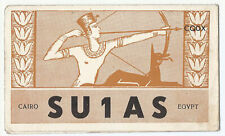 Cairo Egypt, QSL Card-Ham Radio, SU1AS, Ancient Egypt Design, 1954 picture