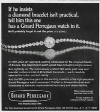 1968 Girard Perregaux Diamond Bracelet 14k White Gold Watch Original Print Ad picture