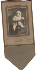 Baby On Chair Antique Photo Frame White winter Outfit Hat Great Face Seidenberg picture