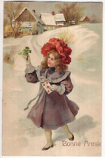 FRENCH ANTIQUE NEW YEAR Postcard      