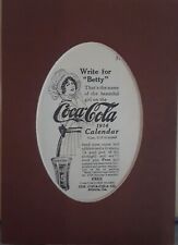 ORIGINAL, 1914 COCA-COLA  Magazine Advertisemen, 5x7, Matted  picture