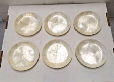 Capiz Shell Candle Holders Coasters Round Plates Set Of 6 Made In Philippines picture