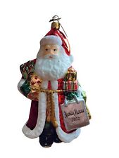 Neiman Marcus 2022 Santa Carrying Presents Christmas Tree Ornament Hand Painted picture