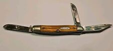 Vintage Case XX 1940-1964 #5347 Stag 3 Blade Folding Knife Used Sharpened picture