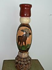 Vintage Simple Life MOOSE CARIBOU Cabin Lodge Candle Holder OOAK Pinecone ❤️sj8j picture