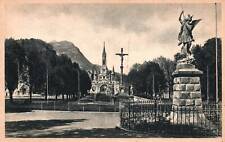 VINTAGE POSTCARD ST. MICHAEL BRETON CROSS & BASILICA MAILED FROM LOURDES 1951 picture