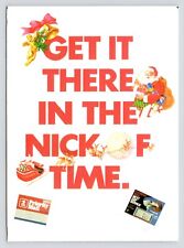 USPS Get it There in the Nick of Time Priority Mail Santa XMAS VTG UNP Postcard picture