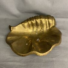 Vintage Solid Brass Scallop Sea Shell Trinket Dishes/ Soap Dishes picture