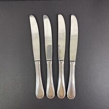 Wallace Home Hadley 4 Dinner Knives Stainless 18/0 Round Outline Tip Flatware picture