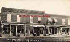 NY, Port Leydon, New York, RPPC, Stores, Business Section, Peach Series Photo picture
