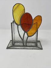 Vintage Stained Glass Balloon Decoration Pencil Letter Envelope Holder 7” picture