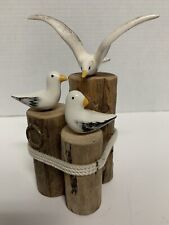 Handmade Ceramic Seagulls Wood Posts Figurine by Vans Crafts Oregon 6