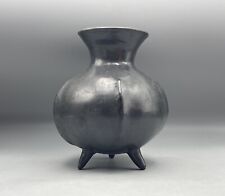 Vintage Doña Rosa Tripod Vessel Vase Mexican Barro Negro Blackware picture