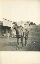 Stub Horseback Rural life RPPC C-1915 Photo Postcard  22-867 picture