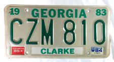 Vtg 1983 Georgia License Plate # CZM 810 Clarke County picture