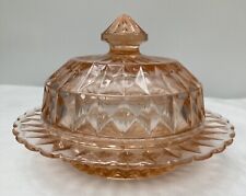 Jeannette WINDSOR PINK BUTER DISH W/COVER picture