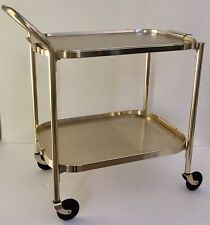 Vintage KAYMET Mid-Century Modern Tray Top Rolling Trolley Tea Bar Cart Aluminum picture