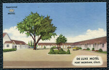 Deluxe Motel Fort Morgan Colorado co linen postcard picture