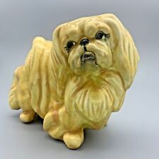 VTG Golden Pekingese Dog Mid Century Hand Painted Ceramic Figurine picture