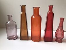 Colored Glass Bottles Vintage Lot picture
