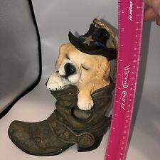 Adorable Hanging Birdfeeder Cowboy Dog In Boot ￼Figurine 10” x 10” picture