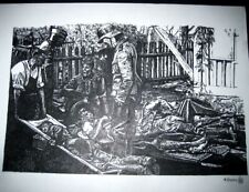 WW2 German Fine Art Drawing Print Poster WWII Wounded Soldiers Field Hospital picture
