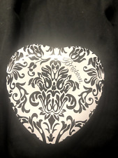 Brighton Black/White Heart shaped metal trinket box 3 3/4 inches picture