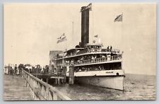 Chesapeake Beach MD Arrival of Steamer Dreamland Railway Museum Postcard I25 picture