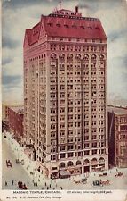 Chicago IL Illinois c1909 Downtown Masonic Temple Joffrey Tower Vtg Postcard M8 picture