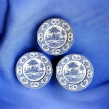 Antique Adams Blue Lawnton  Set of Three Dinner Plates 