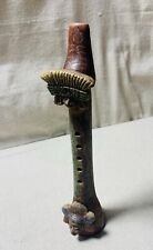 Vintage Mayan Aztec Terra Cotta Hand Crafted Serpent Pottery Flute 10.25”- Works picture