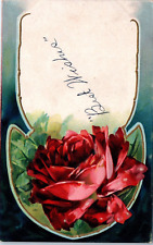 VTG Best Wishes Rose Postcard Unposted 1908 Divided Back Embossed picture